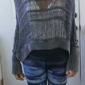ALLSAINTS Chunky Knit Summer Grey Sweater Unique Cropped